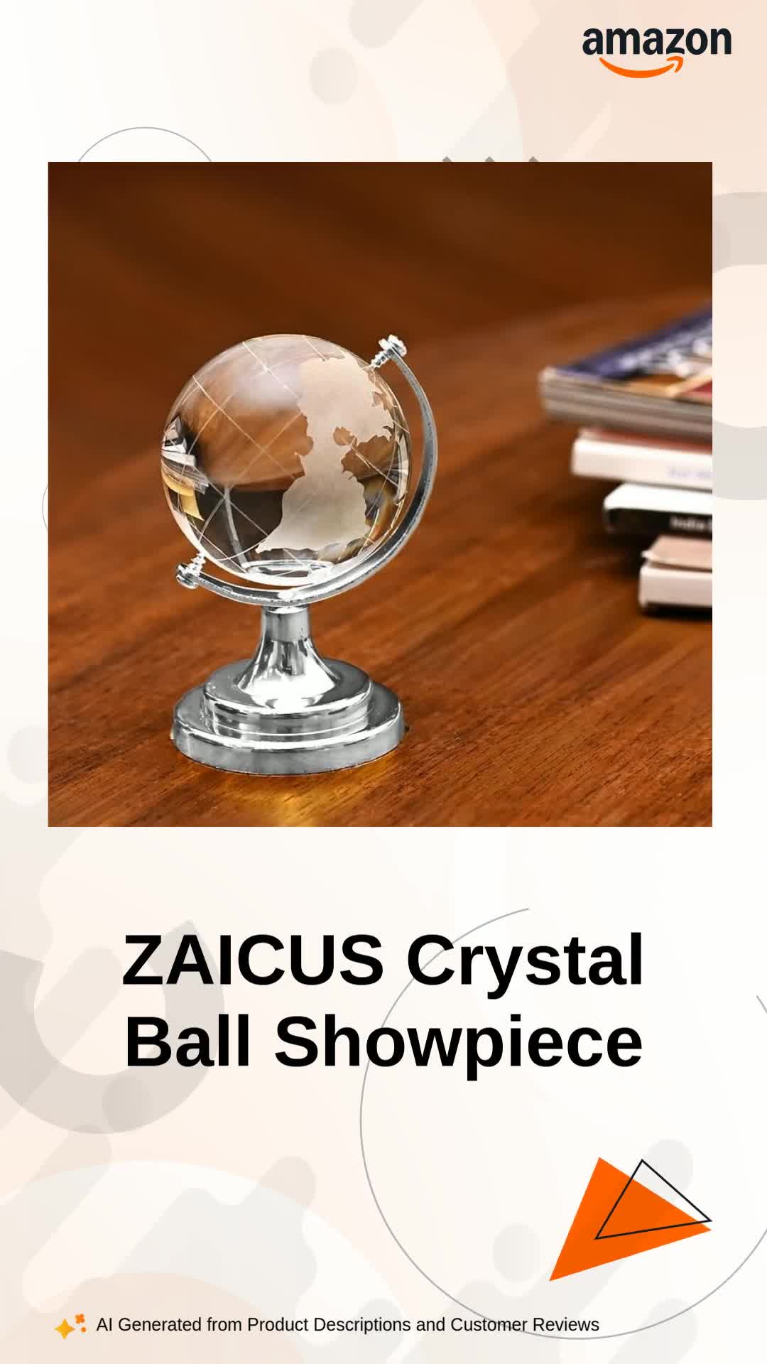 ZAICUS Crystal Ball Showpiece with Stand for Office Desk, Home